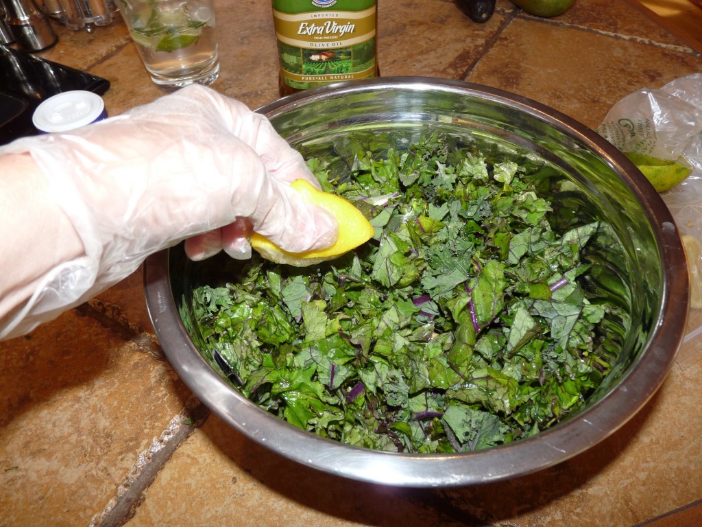 Place in bowl, add about 1-2 TB olive or sesame oil, couple dashes of salt, and juice of 1/2 a lemon or lime