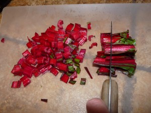 chard stems diced