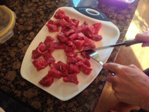 chili cutting meat