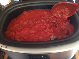 chili mix meat and sauce