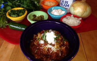 chili with garnish