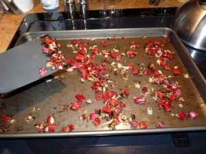 mix cooked stems